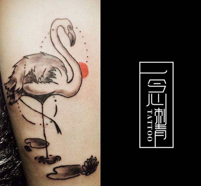 火烈鸟纹身图片