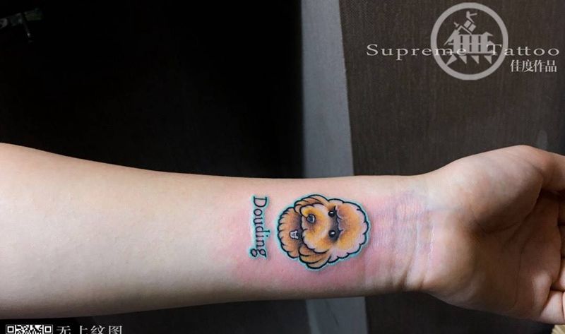 小豆丁纹身图片_成品手臂欧美肖像动物原创无上纹图图腾纹身图案