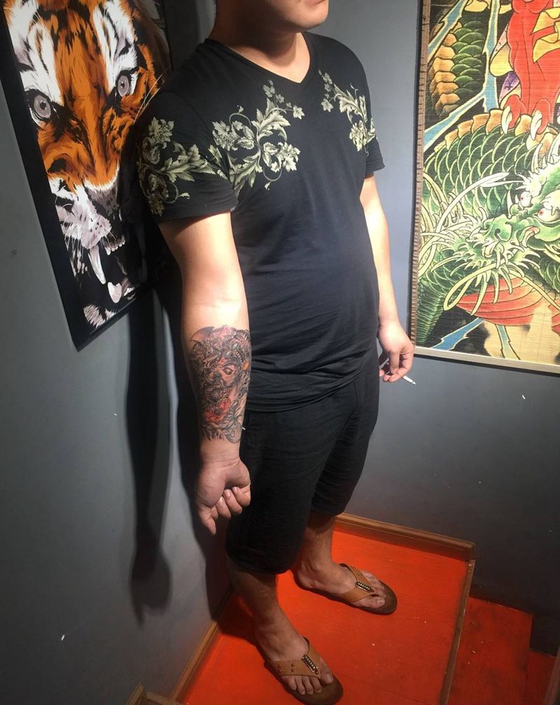 传统象神纹身图片