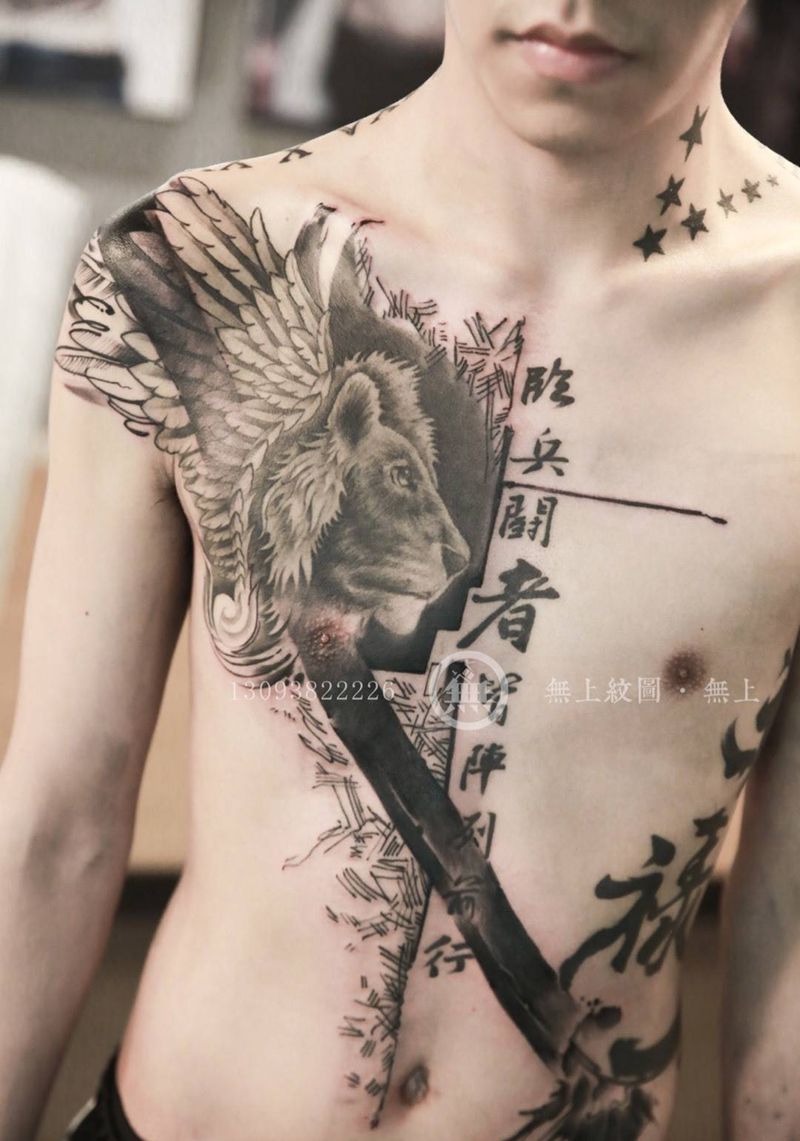 添加作品纹身图片_成品腹部清新原创图腾无上纹图手稿招生纹身图案