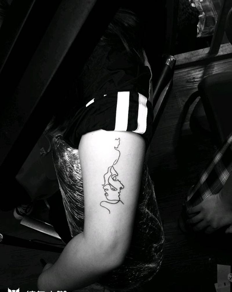 几何小线条纹身图片