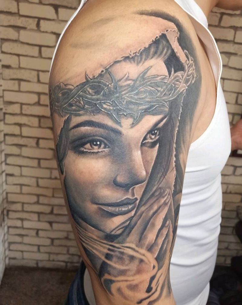 圣母玛利亚纹身图片