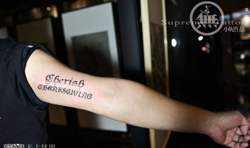 小图纹身图片_成品手臂清新欧美字符动物图腾纹身图案