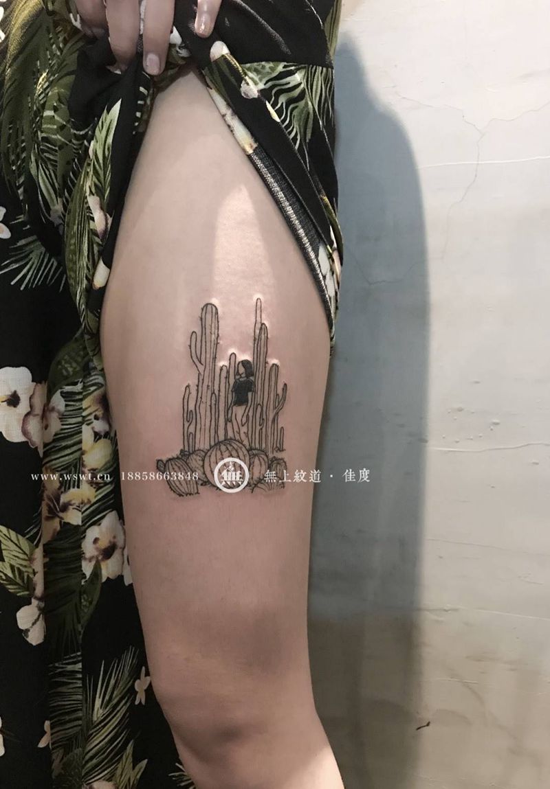 你的刺头女孩纹身图片_植物成品腿部培训无上纹图纹身图案