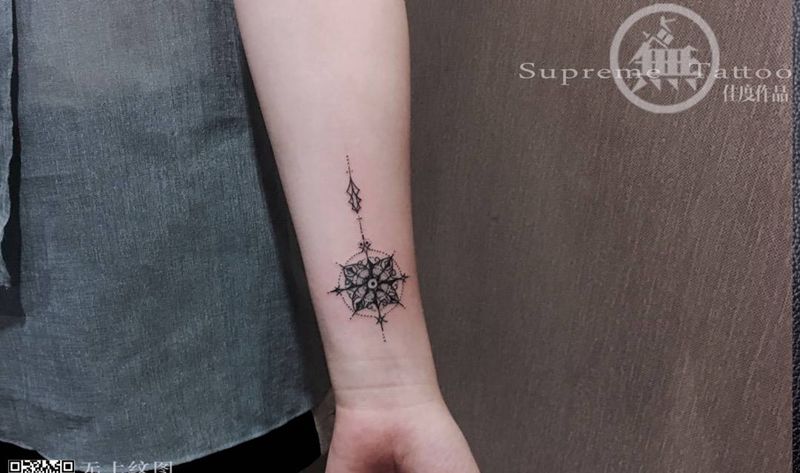 手臂小纹身纹身图片_成品手臂欧美清新几何贴纸图腾生活无上纹图纹身图案