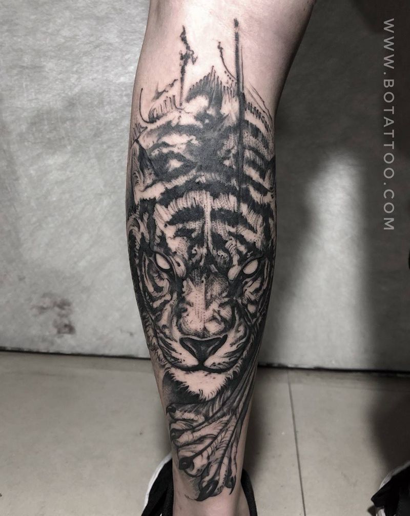 虎纹身图片