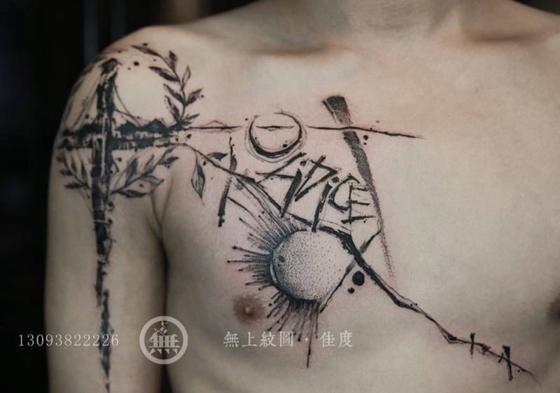 儿童节纹身图片_成品手臂欧美胸部清新原创图腾静物无上纹图手稿纹身图案