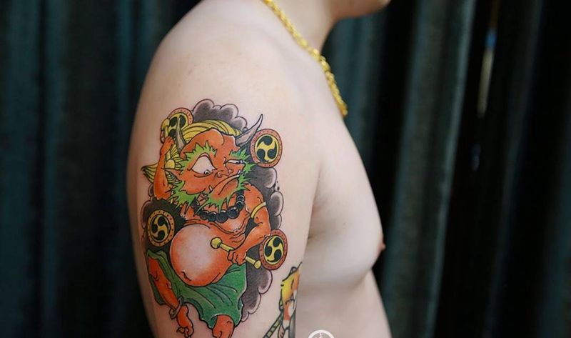 雷神纹身图片_成品手臂传统清新鬼神宗教无上纹图培训招生纹身图案