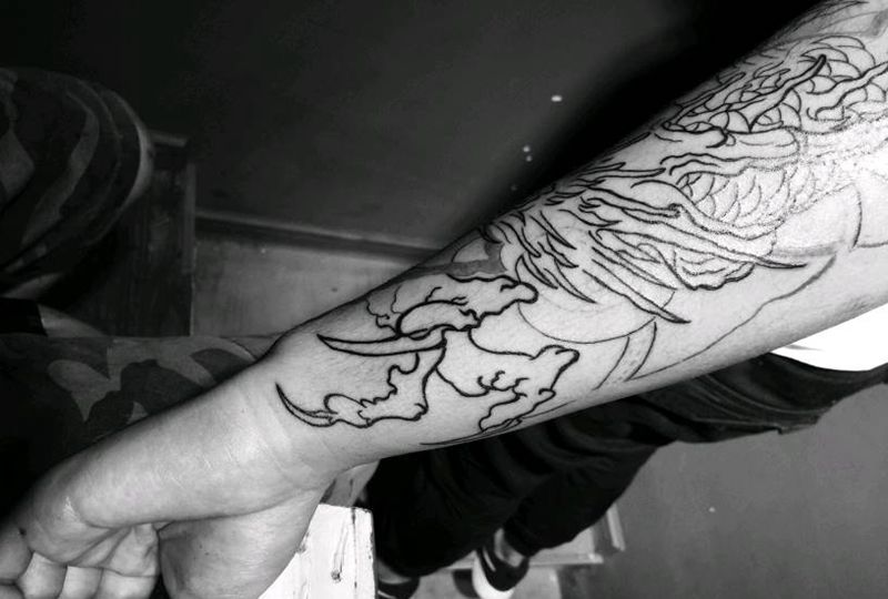 小臂，龙待下次纹身图片