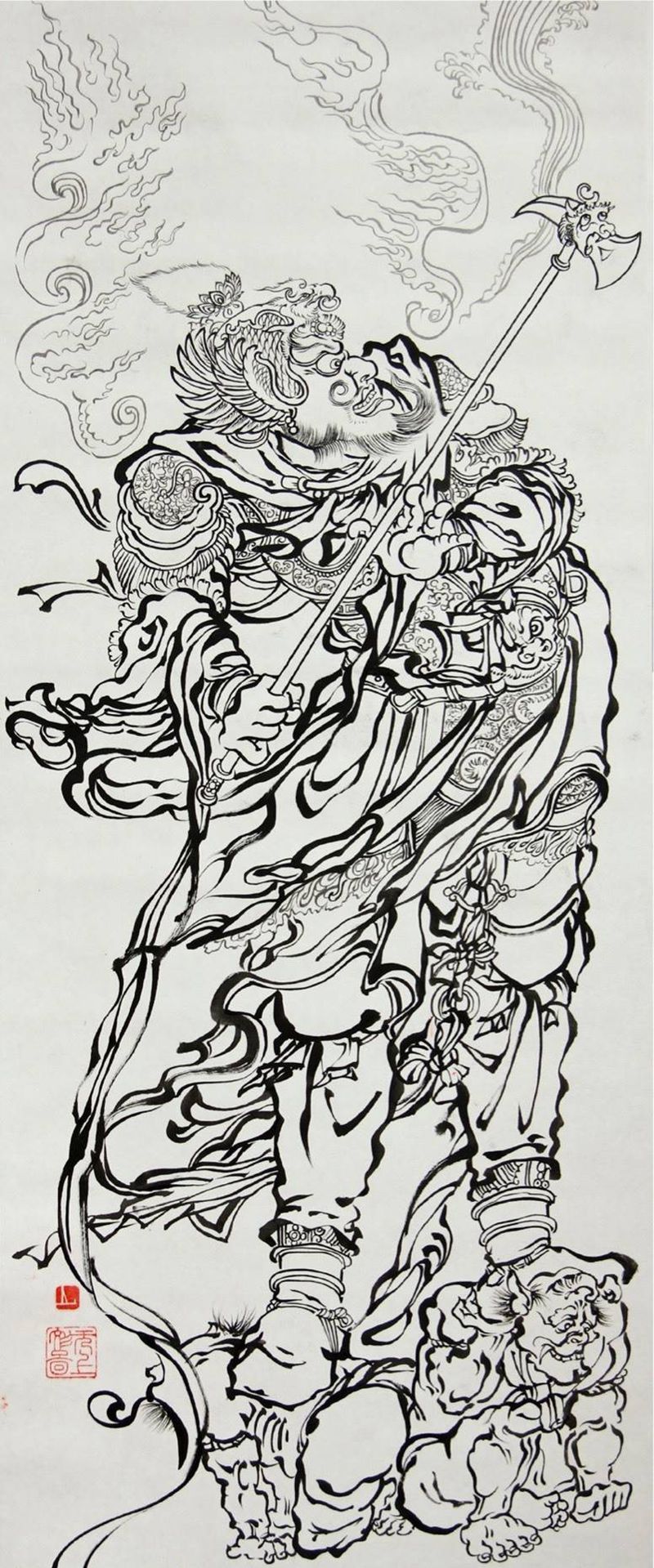 15期 四大天王之二纹身图片_成品手稿传统肖像清新国画人物鬼神宗教原创纹身图案