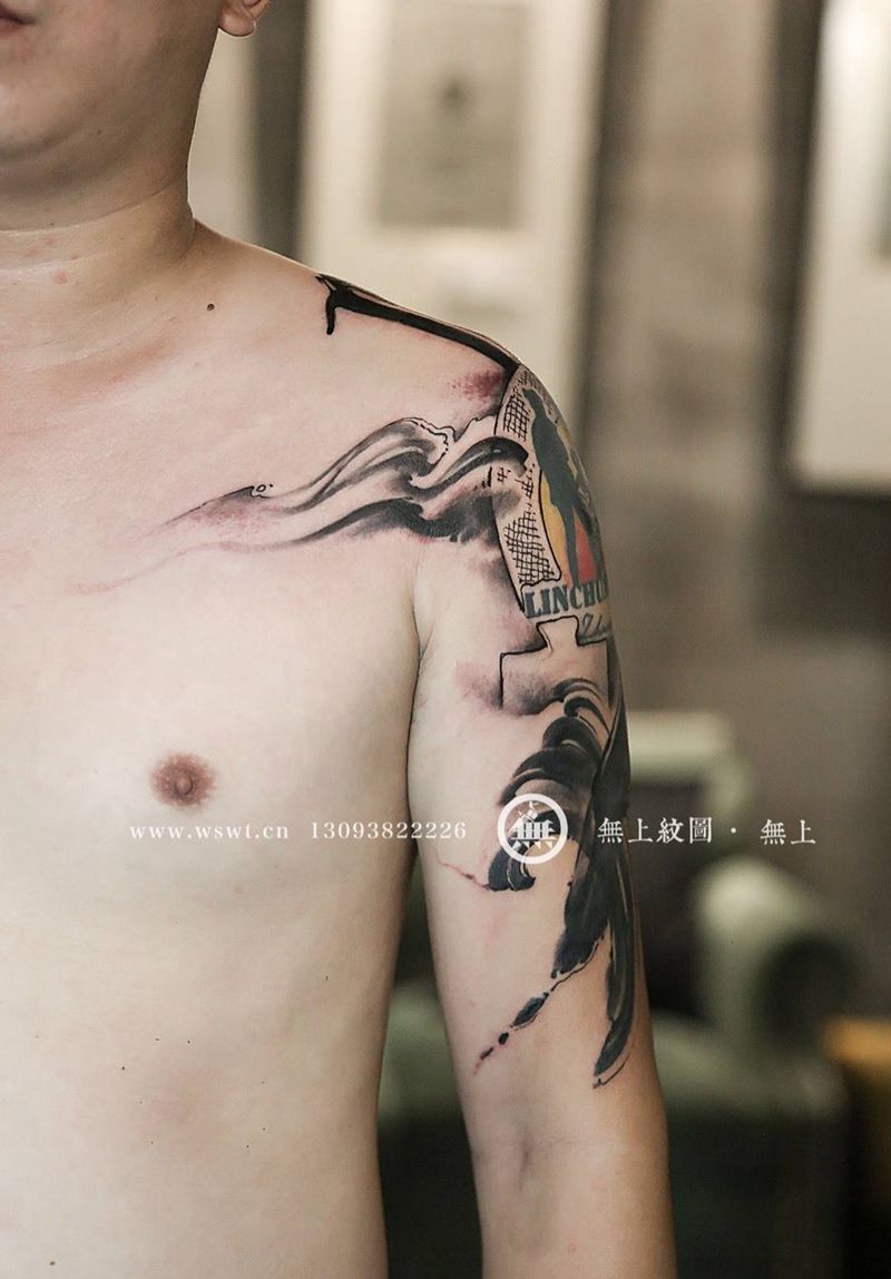 添加纹身图片_成品人物无上纹图肖像纹身图案