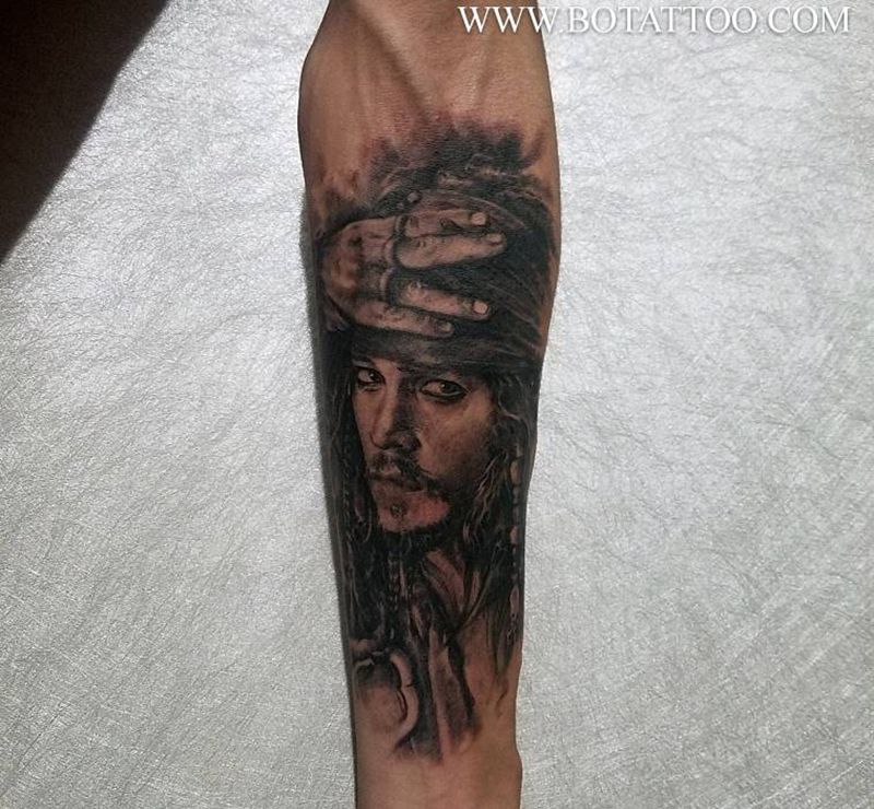 杰克船长纹身图片