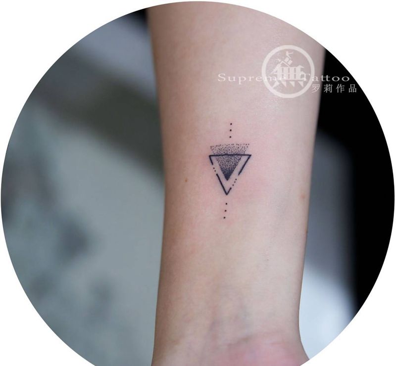 几何纹身纹身图片_成品手臂欧美清新几何贴纸图腾无上纹图生活纹身图案