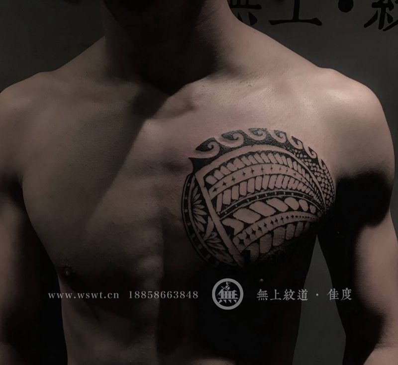 玛雅图腾纹身——驻店师傅作品纹身图片_胸部成品传统图腾宗教生活纹身图案