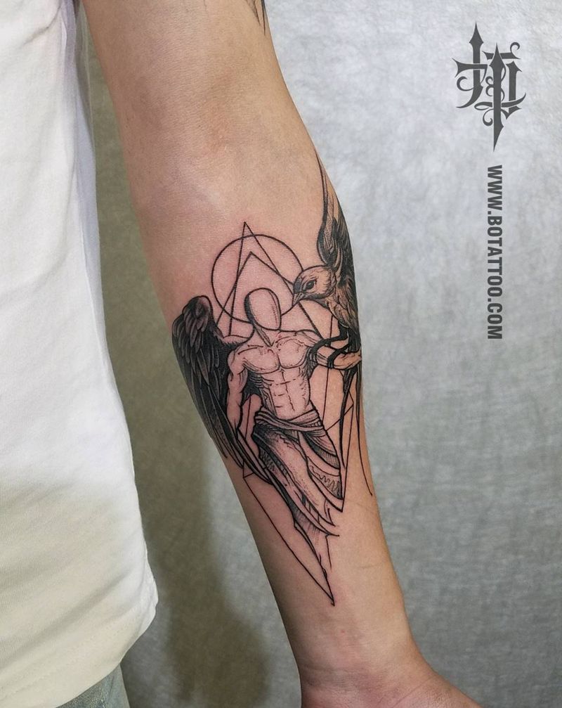 鸟人纹身图片