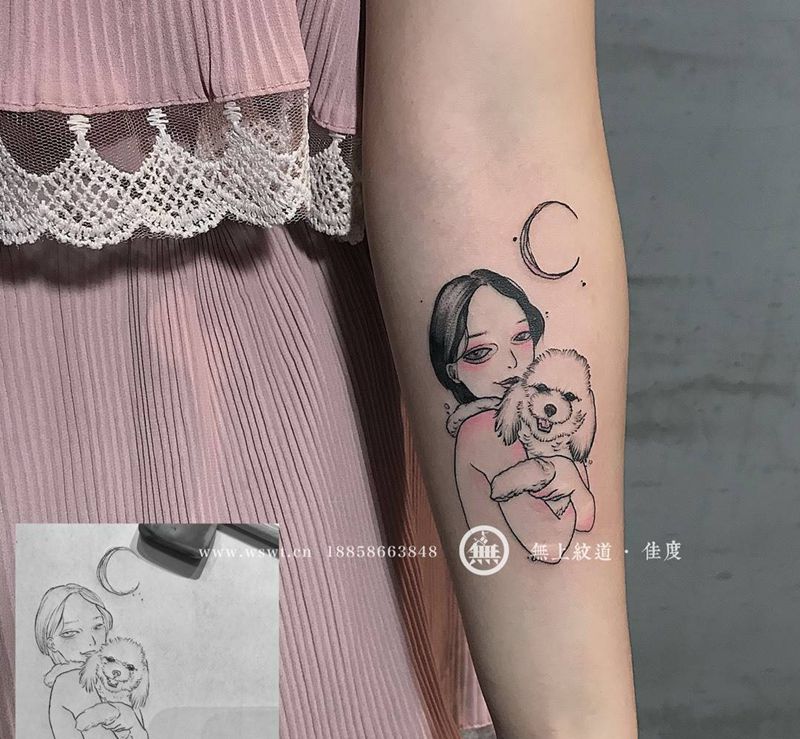 萌宠纹身纹身图片_人物清新手部纹身图案