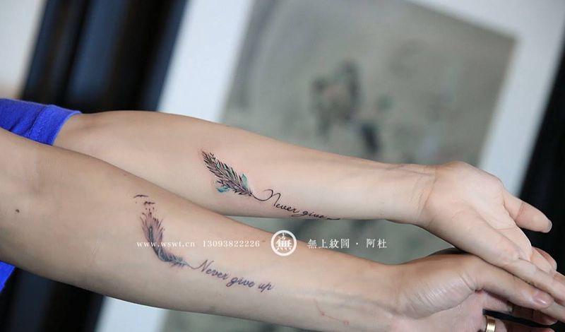 情侣纹身纹身图片_成品手臂欧美清新情侣字符原创无上纹图纹身图案