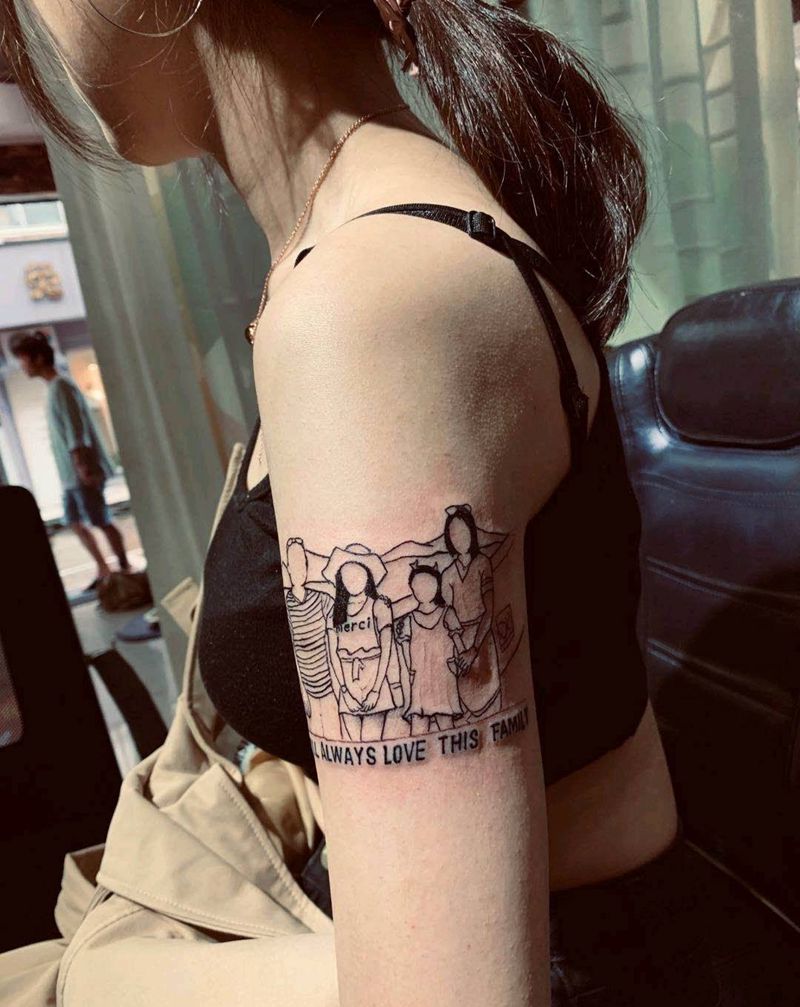 全家福纹身图片_手臂几何纹身图案