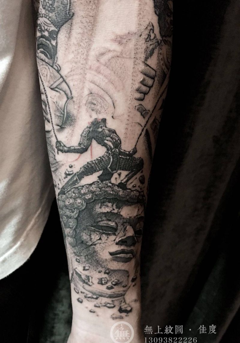 齐天大圣纹身图片_成品手臂传统肖像清新人物鬼神无上纹图招生纹身图案
