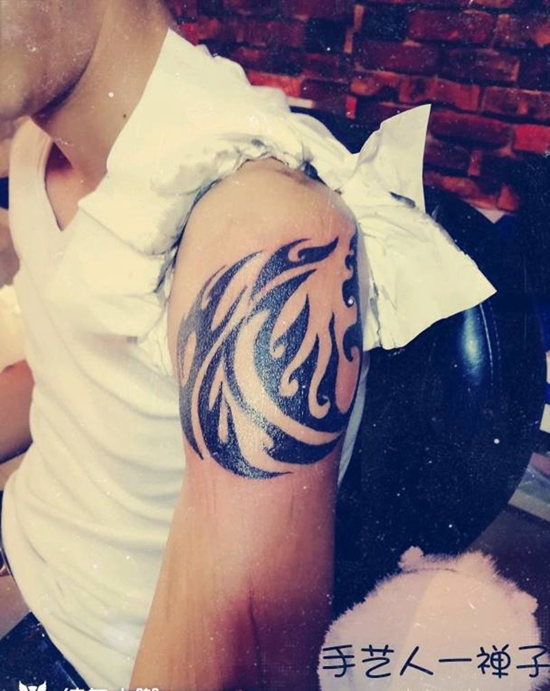 龙图腾一体（手绘）纹身图片