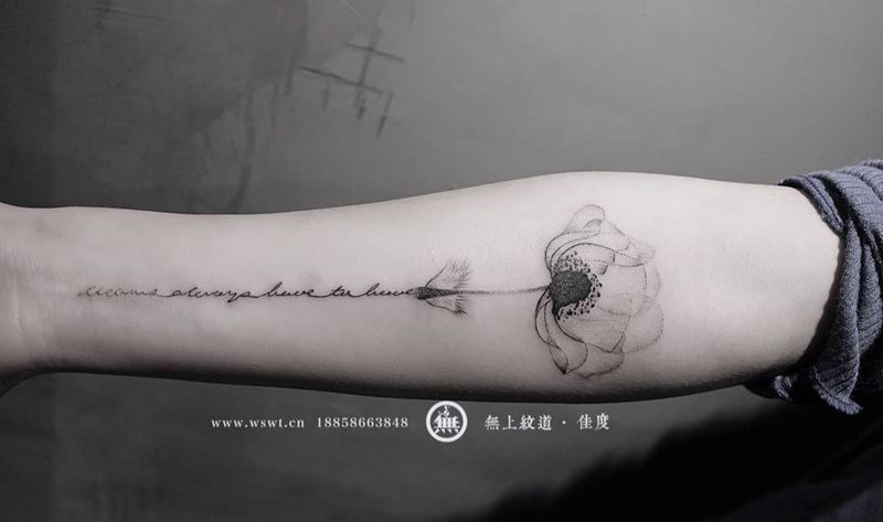 手臂素描花纹身图片_成品手臂欧美静物植物图腾无上纹图招生纹身图案