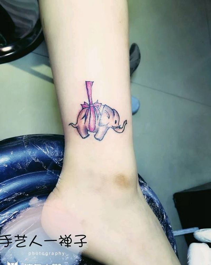 手绘吉利象纹身图片