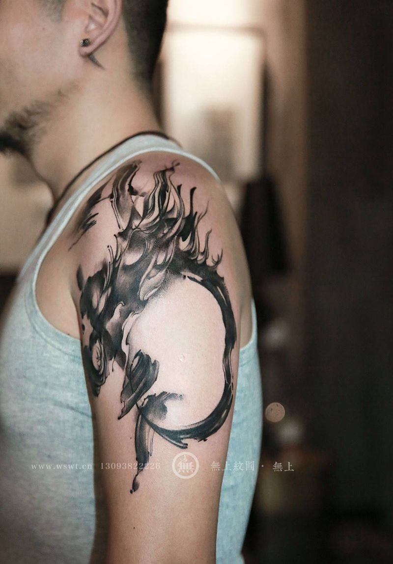 畅  书法纹身纹身图片_成品手臂传统清新字符原创无上纹图书法招生纹身图案