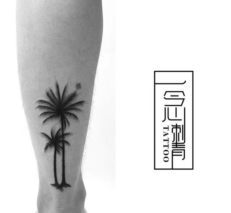 椰子树纹身图片