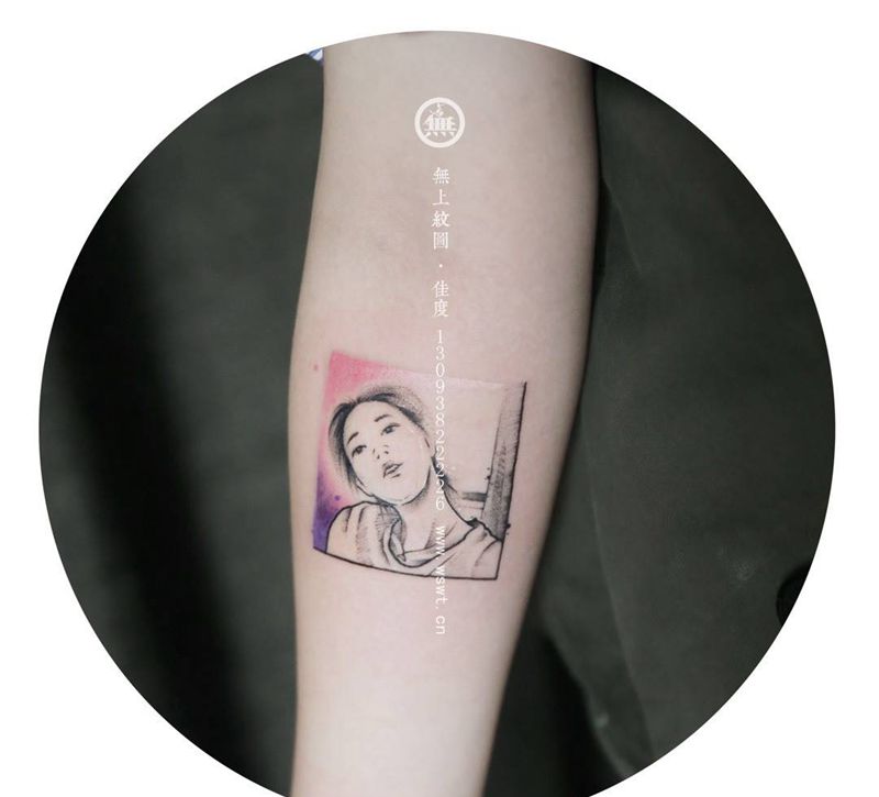 手臂/自拍简笔画纹身图片_成品手臂肖像人物无上纹图生活纹身图案