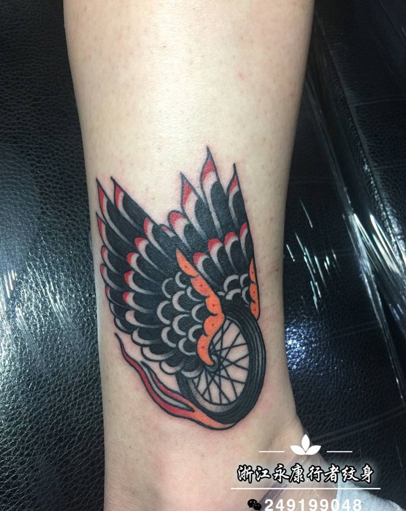 old school纹身图片_成品腿部欧美静物纹身图案