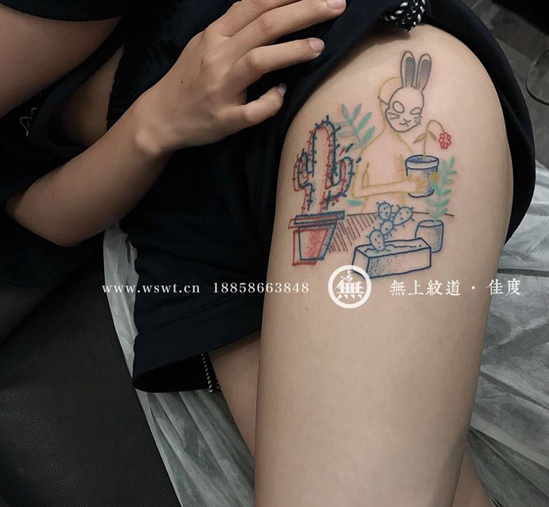 仙人掌纹身图片