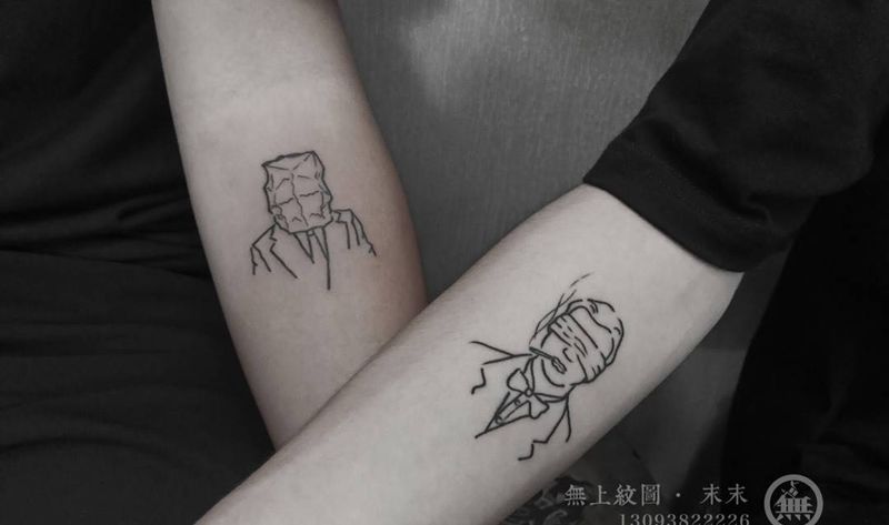 情侣纹身纹身图片_成品手臂欧美清新肖像人物图腾无上纹图招生纹身图案