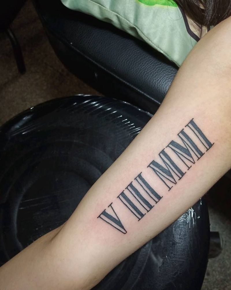 罗马数字纹身图片