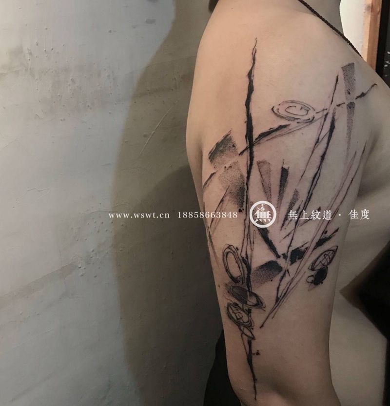 抽象艺术纹身图片_成品手臂欧美无上纹图纹身图案