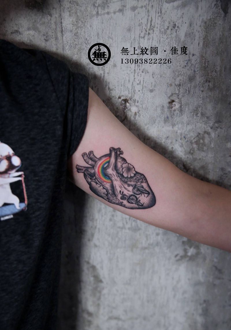 外科医生的心脏纹身图片_成品手臂欧美清新图腾静物几何无上纹图招生纹身图案