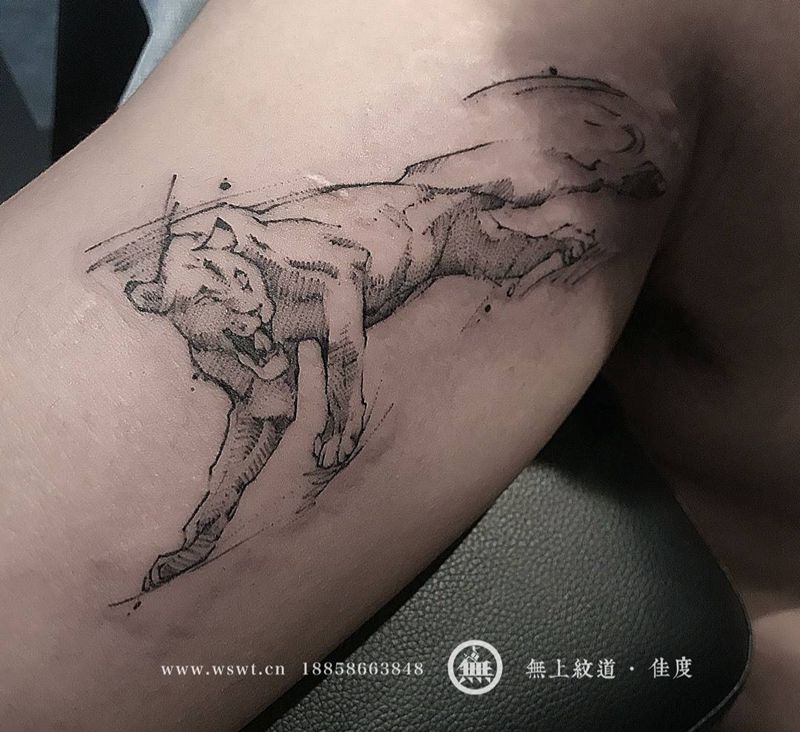 动物纹身纹身图片_成品手臂欧美写实动物无上纹图纹身图案