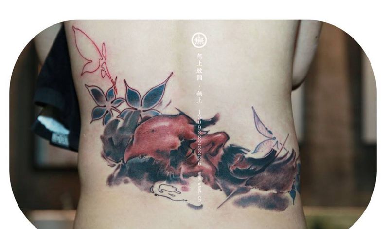 老者纹身图片_成品传统习俗人物原创无上纹图水墨书法学习培训纹身图案