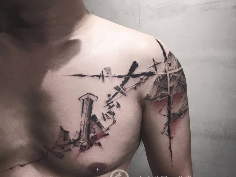 骷髅地纹身图片_成品手臂胸部欧美原创图腾无上纹图招生纹身图案