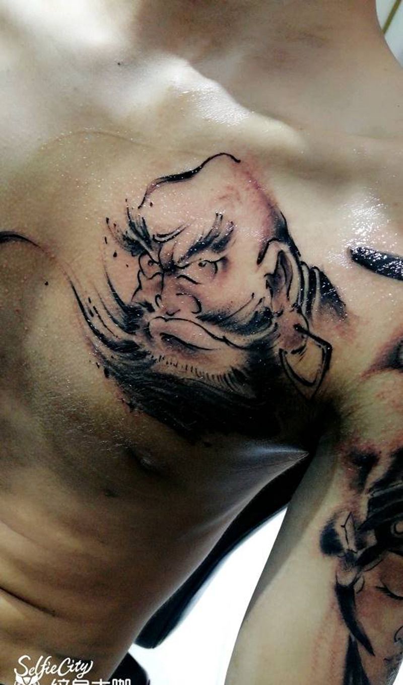 水墨刺青，武痴纹身图片