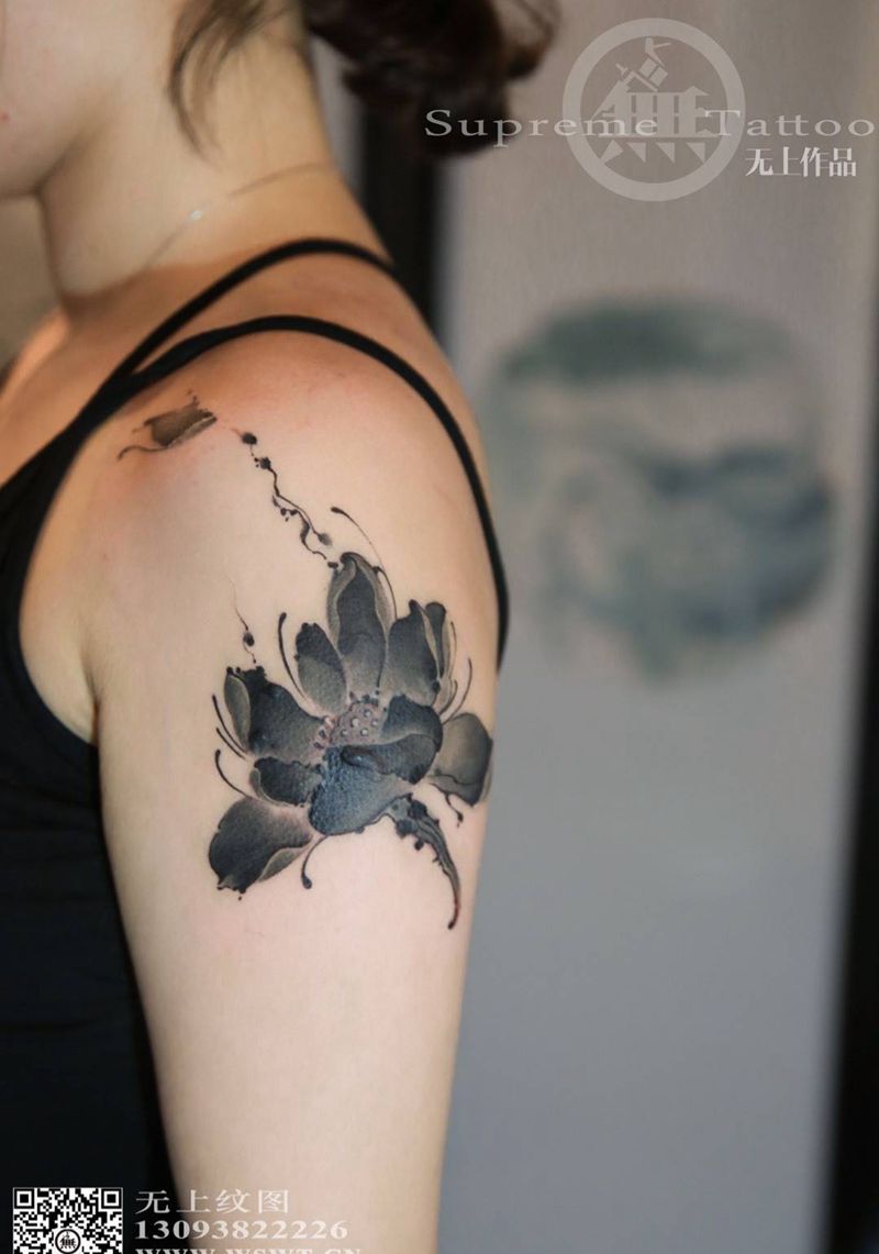 遮盖作品纹身图片_成品手臂传统清新植物原创图腾无上纹图生活纹身图案