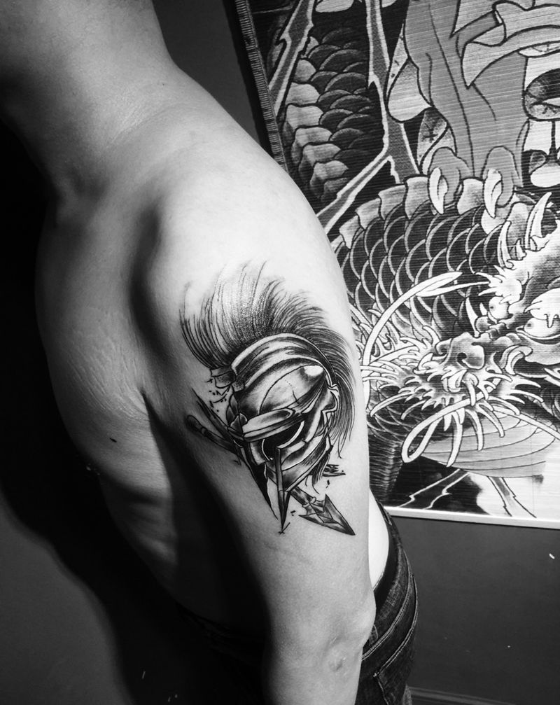 斯巴达勇士纹身图片