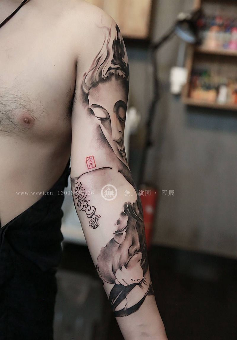 自得自在纹身图片