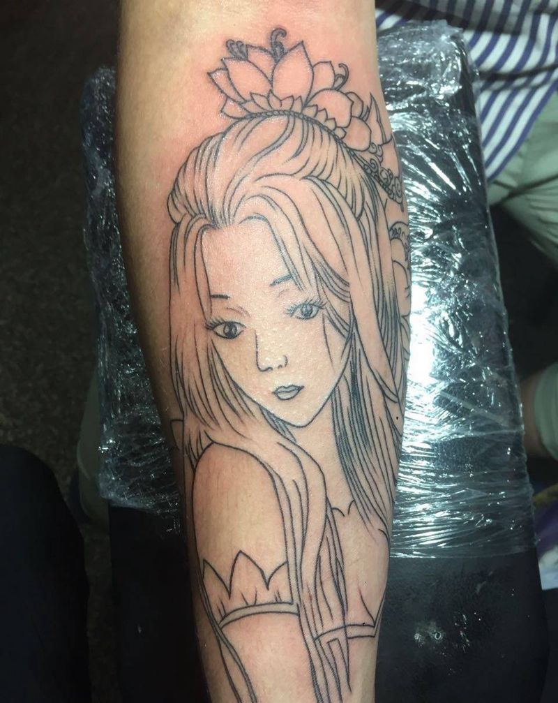 艺妓.还未完成下次上色纹身图片