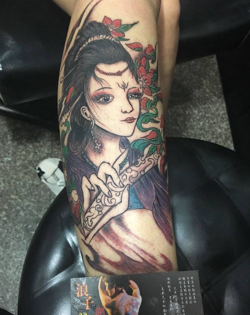 艺妓纹图纹身图片