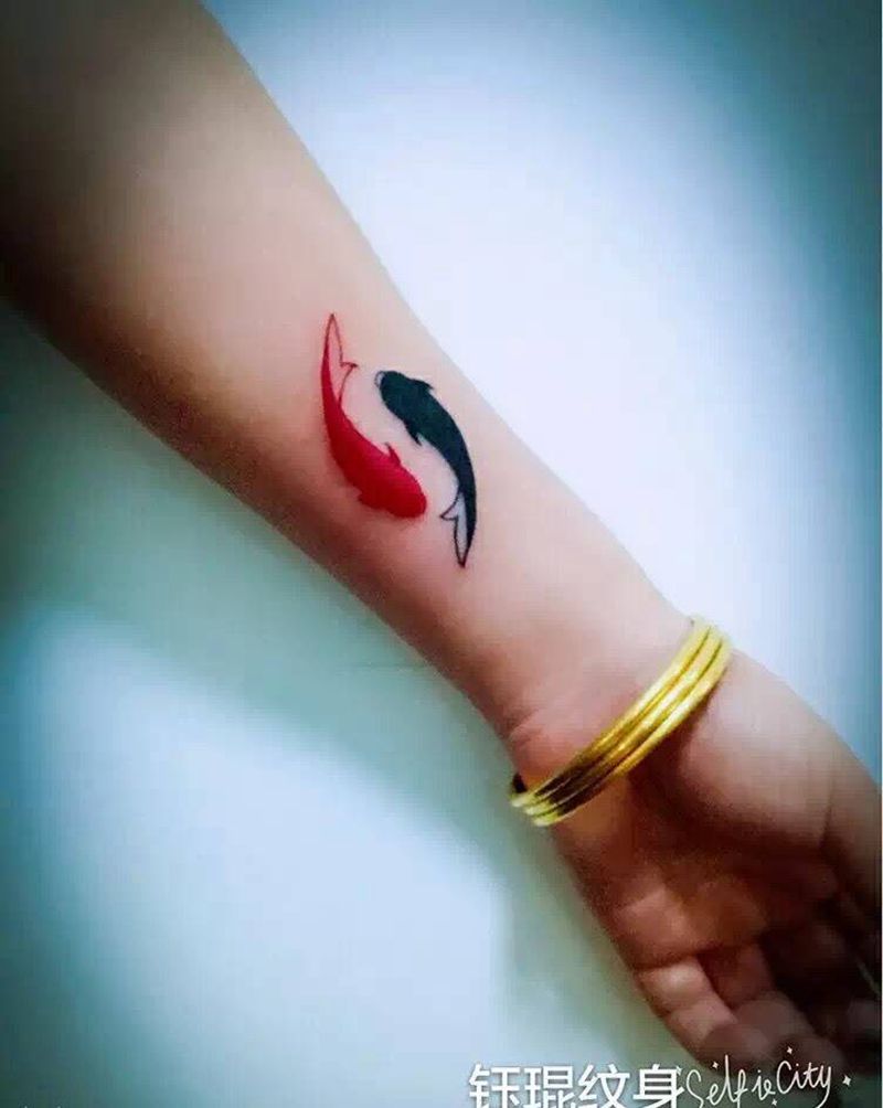 小臂双鱼纹身图片