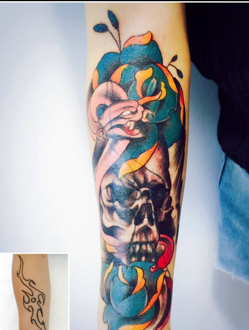 遮盖旧图纹身图片