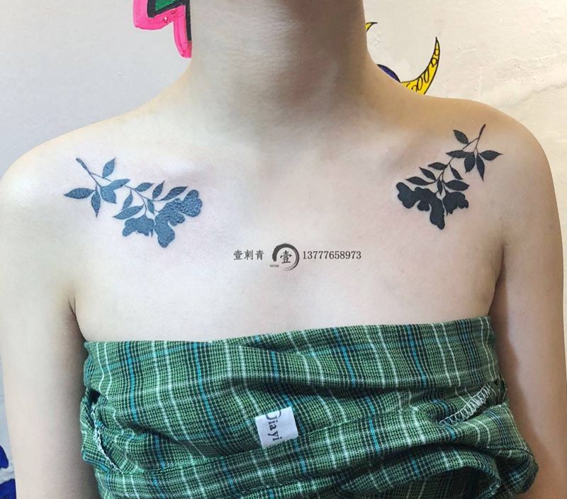 胸花纹身图片