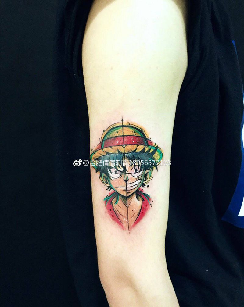 海贼王路飞纹身图片_手臂手部Old SchoolNew School纹身图案