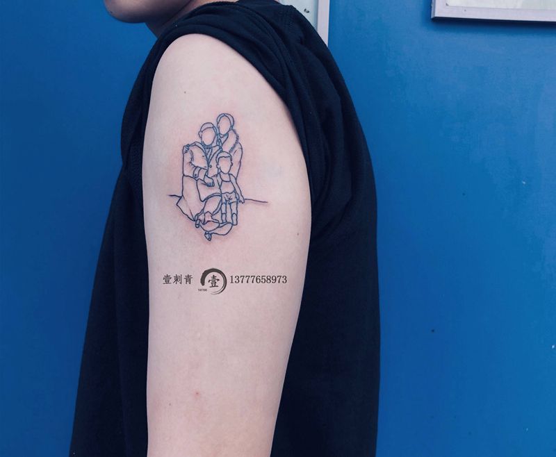 简笔画纹身图片_手臂纹身图案
