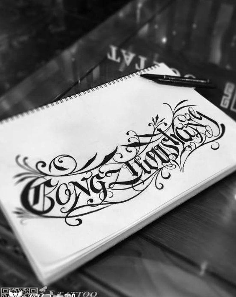 手稿tattoo纹身图片_胸部纹身图案